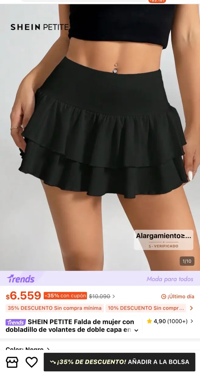 Falda negra SHEIN deportiva - 1