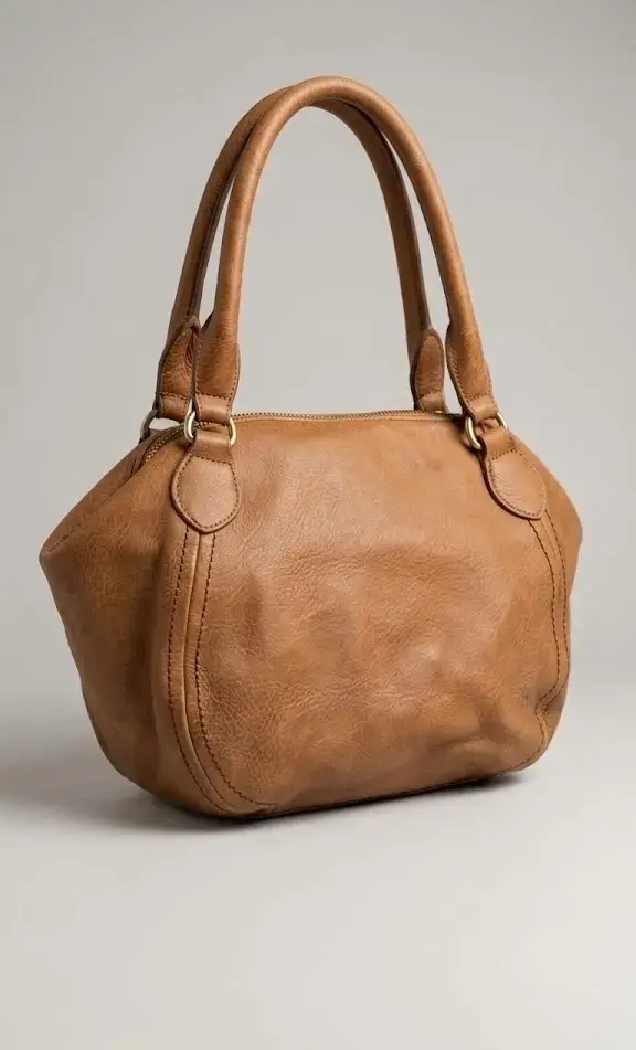 Bolso de cuero marrón