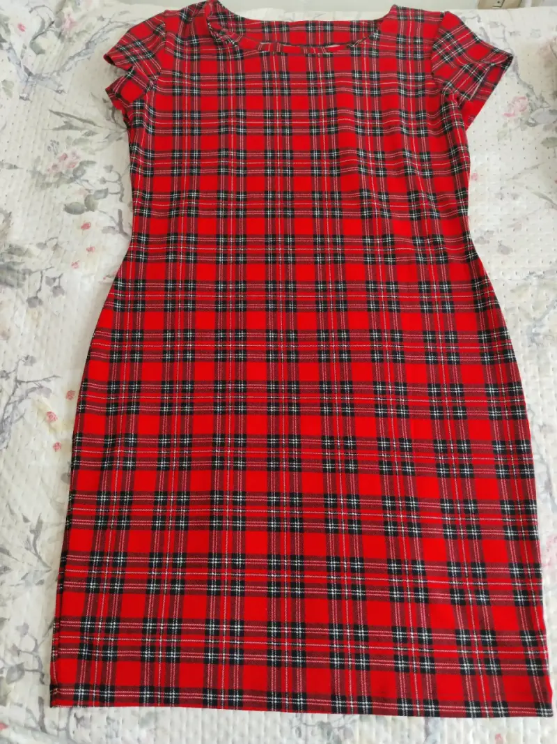 Vestido escocés rojo - 1