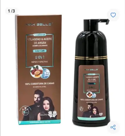 Shampoo colorante marrón cubre 100% canas - miniatura 1