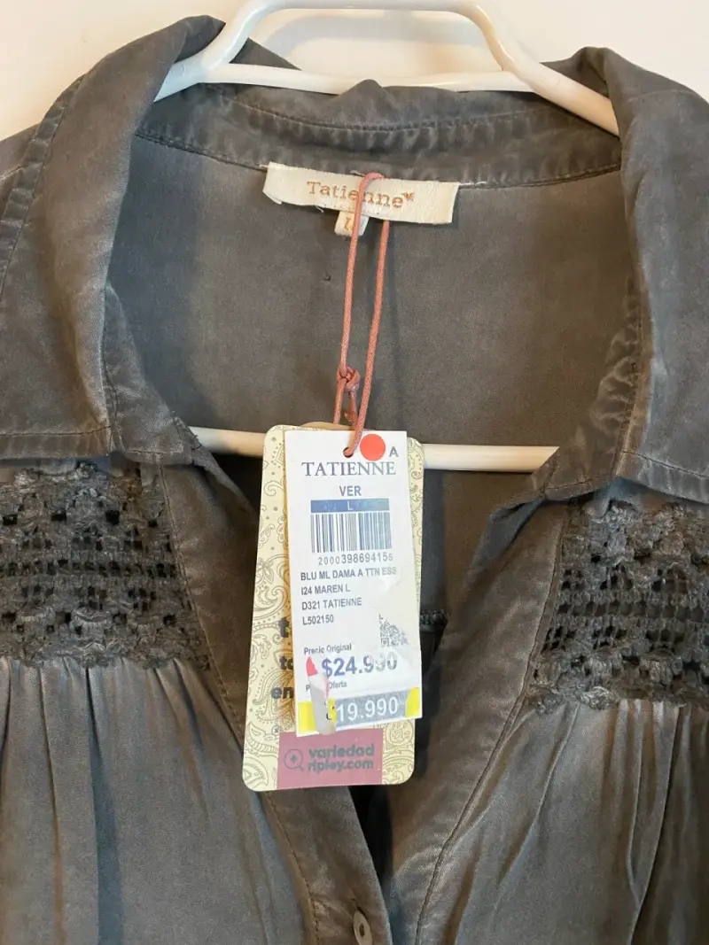 Blusa gris Tatienne encaje - 1