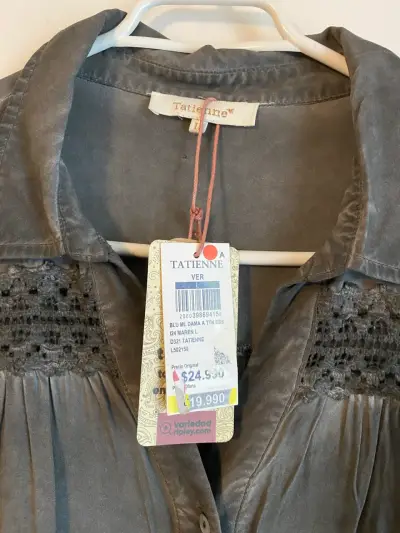 Blusa gris Tatienne encaje - miniatura 1