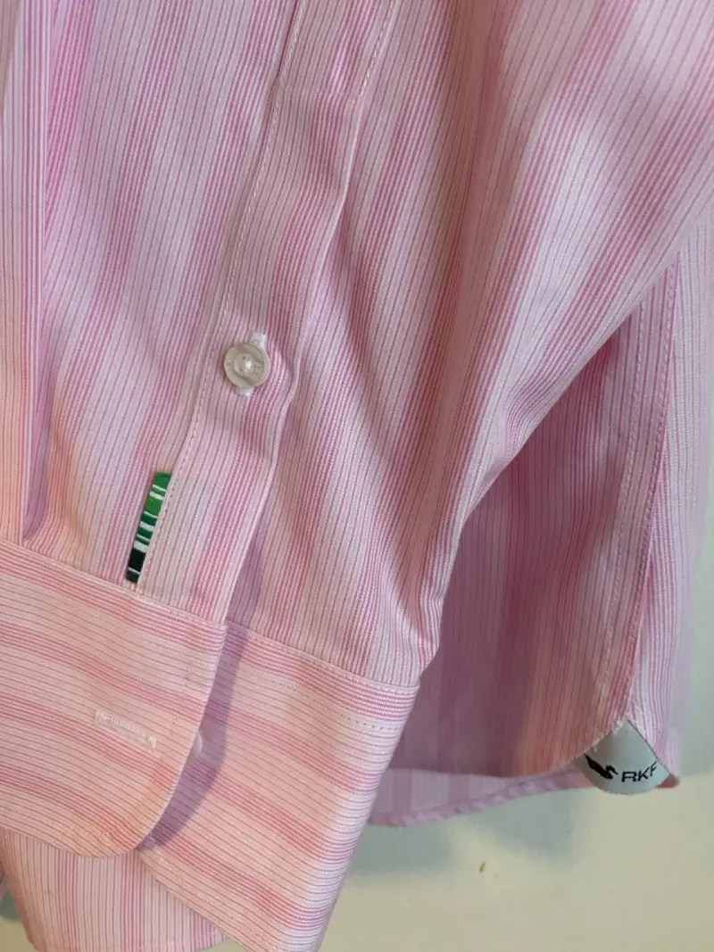 Camisa de vestir rosada a rayas RKF - 4