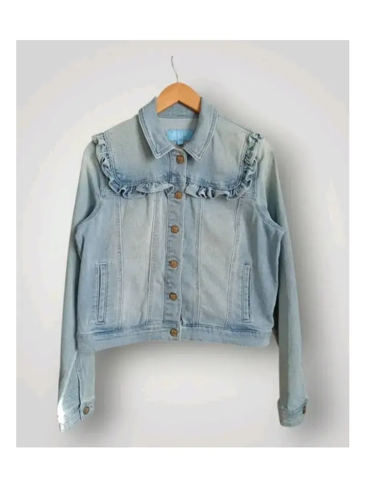 Chaqueta denim con volantes - 1
