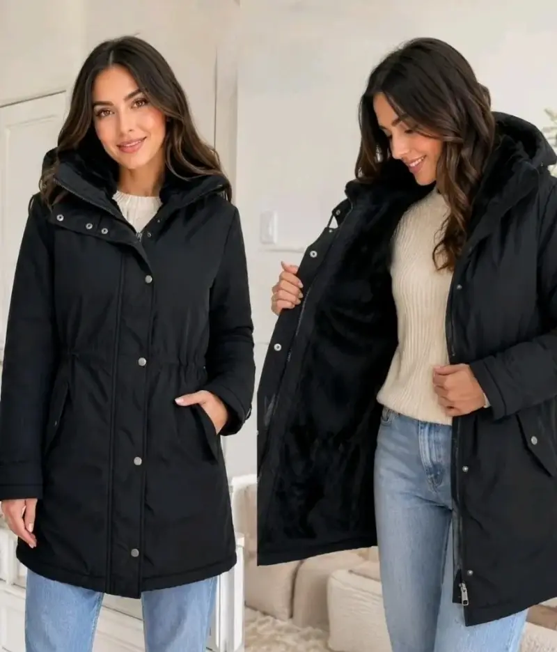 Abrigo de gabardina forrada M/L. Old Navy