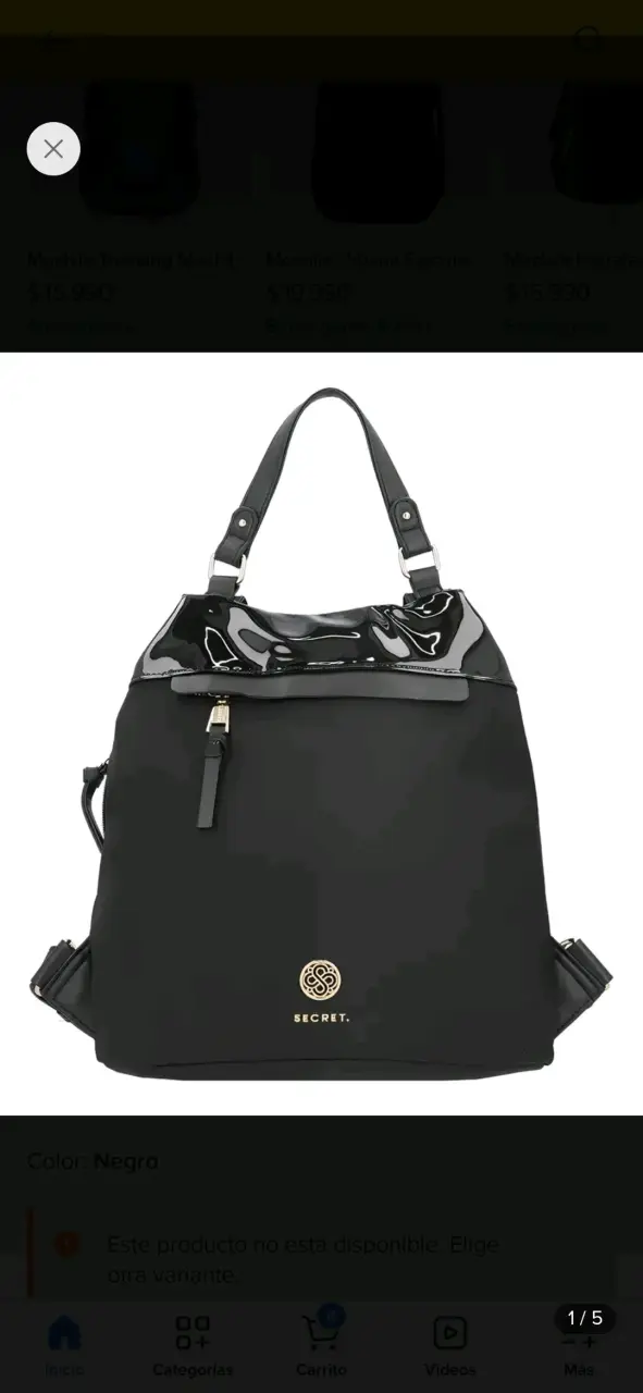 Mochila mujer Secret negra - 2