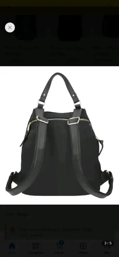 Mochila mujer Secret negra - miniatura 4