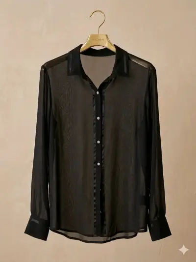 Blusa negra transparente - miniatura 1