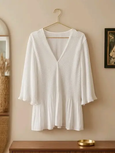 Blusa blanca manga ancha - miniatura 1