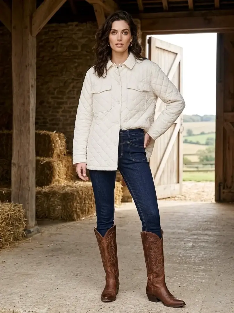 Chaqueta acolchada beige - 2