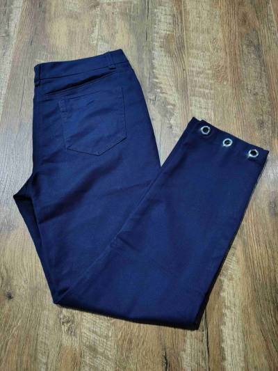 Pantalones azul marino con ojales - miniatura 1