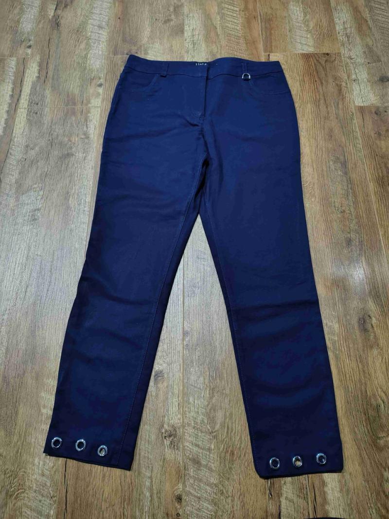 Pantalones azul marino con ojales - 2