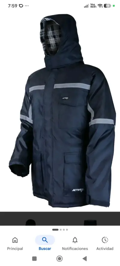 Parka impermeable azul marino - miniatura 1