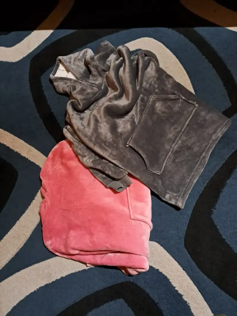 Conjunto de maxi polerones rosa y gris - 2