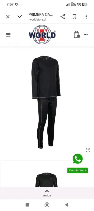 Conjunto térmico negro unisex - miniatura 1
