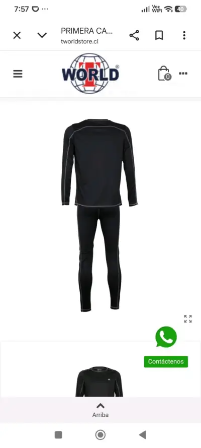 Conjunto térmico negro unisex - miniatura 2