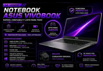 Notebook ASUS VivoBook funcional - miniatura 1