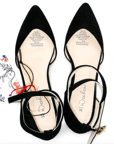 Estilo negro de tacón zapatos - miniatura 3