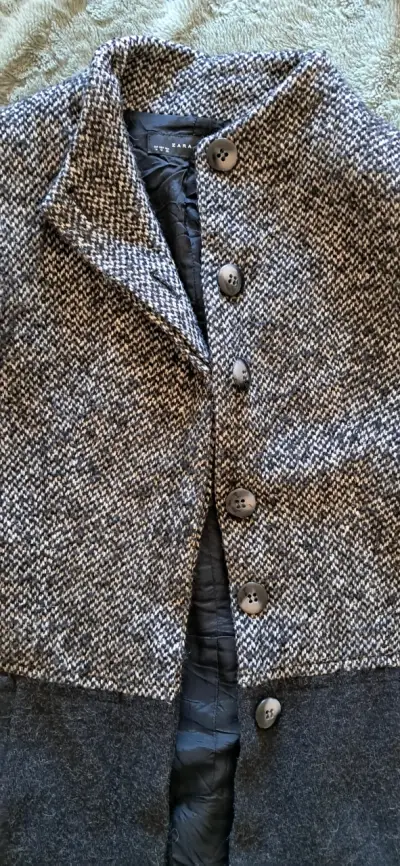 Abrigo Zara gris jaspeado - miniatura 1