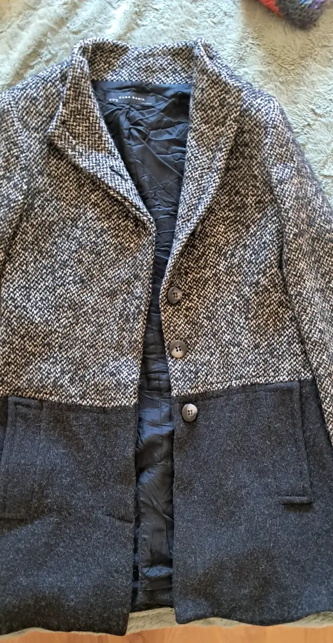 Abrigo Zara gris jaspeado - 3