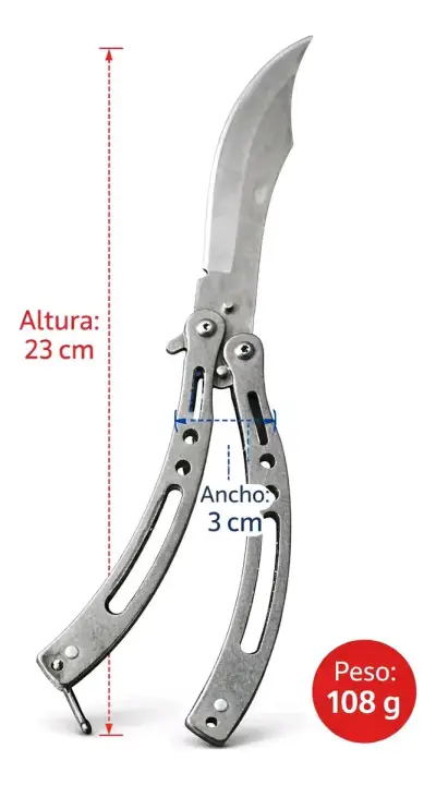Cuchillo navaja mariposa de acero inoxidable - miniatura 1