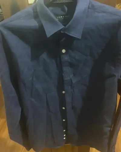 Camisa Zara Hombre Azul - miniatura 1