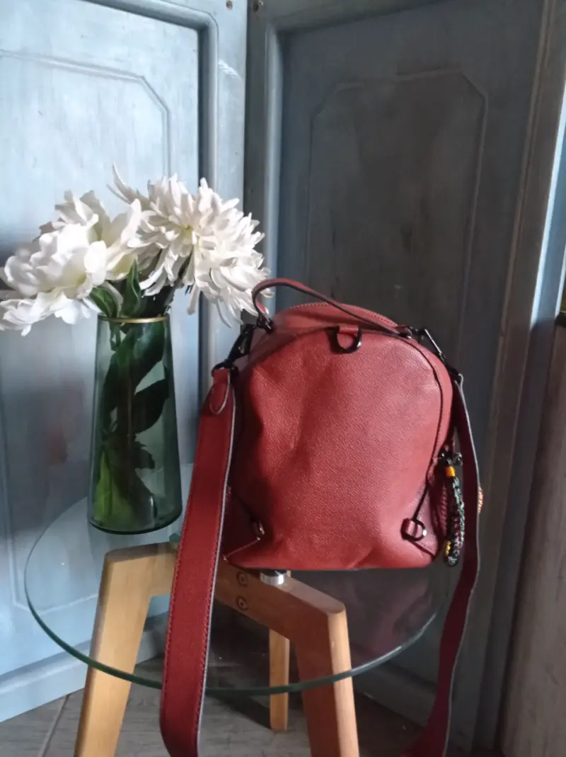 Mochila pequeña craquelada - 4