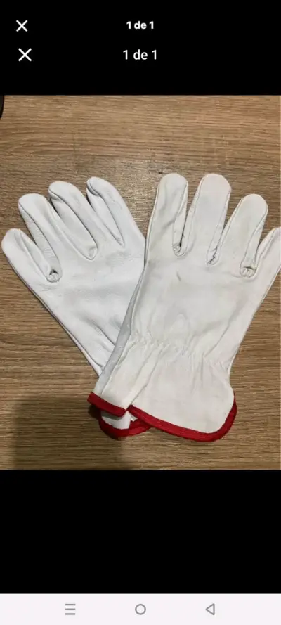 Guantes de Cabretilla de trabajo blancos - miniatura 2