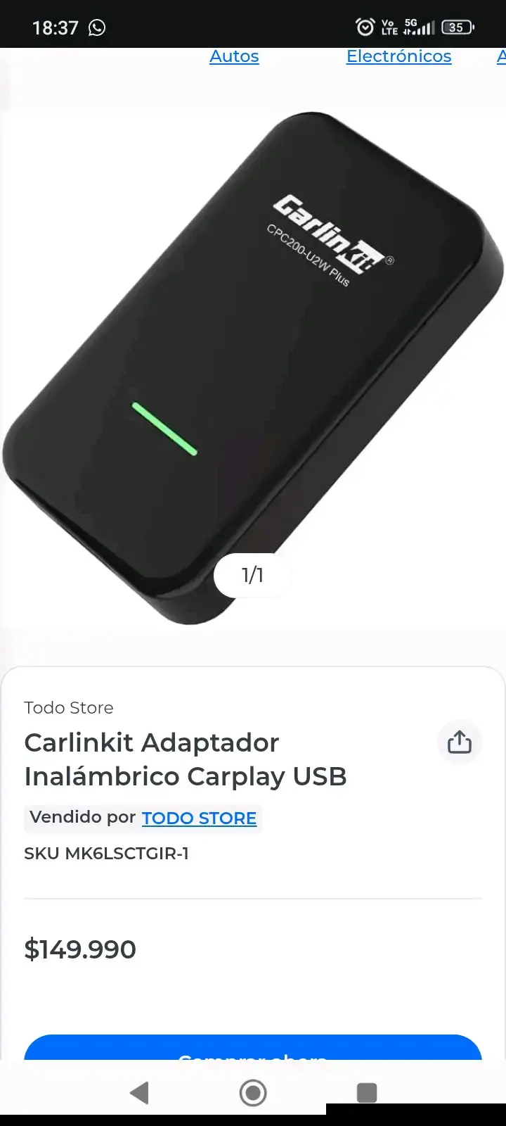 Adaptador Inalámbrico Carlinkit USB - 1