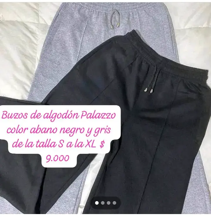 Buzos Palazzo algodón negro , gris y abano - 1