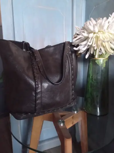 Bolso de cuero marrón - miniatura 1