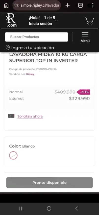 Lavadora automática blanca - miniatura 4