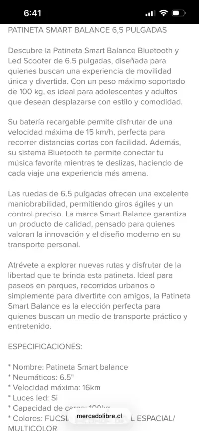 Patineta eléctrica con luces led y bloutooth - miniatura 3