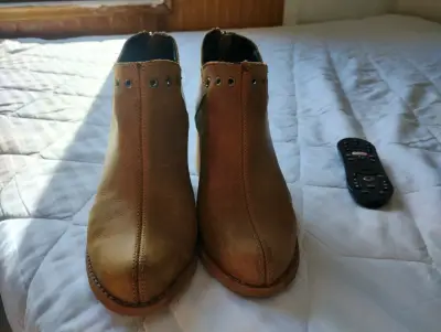 Botines de cuero marrón - miniatura 1