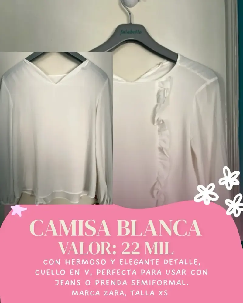Blusa blanca detalle elegante