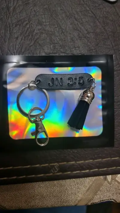 Llavero de cuero con borla, personalizable - miniatura 2