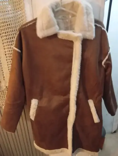 Abrigo marrón con forro polar - miniatura 4