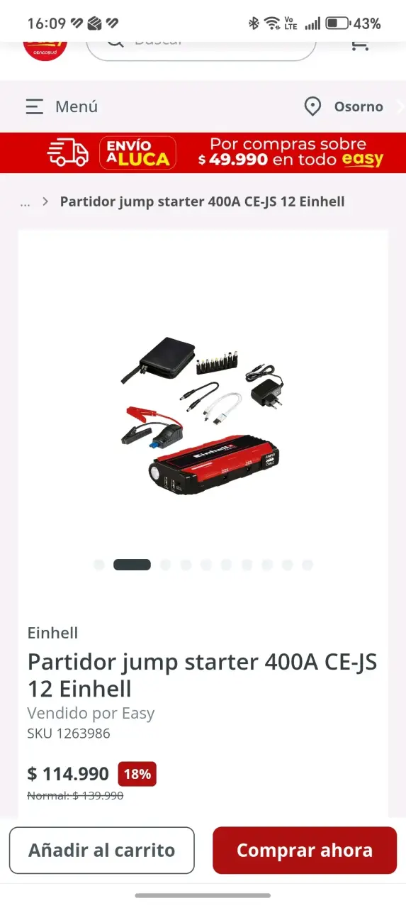 Partidor jump starter 400A Einhell - 1