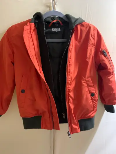 Parka de niño azul con capucha - miniatura 3