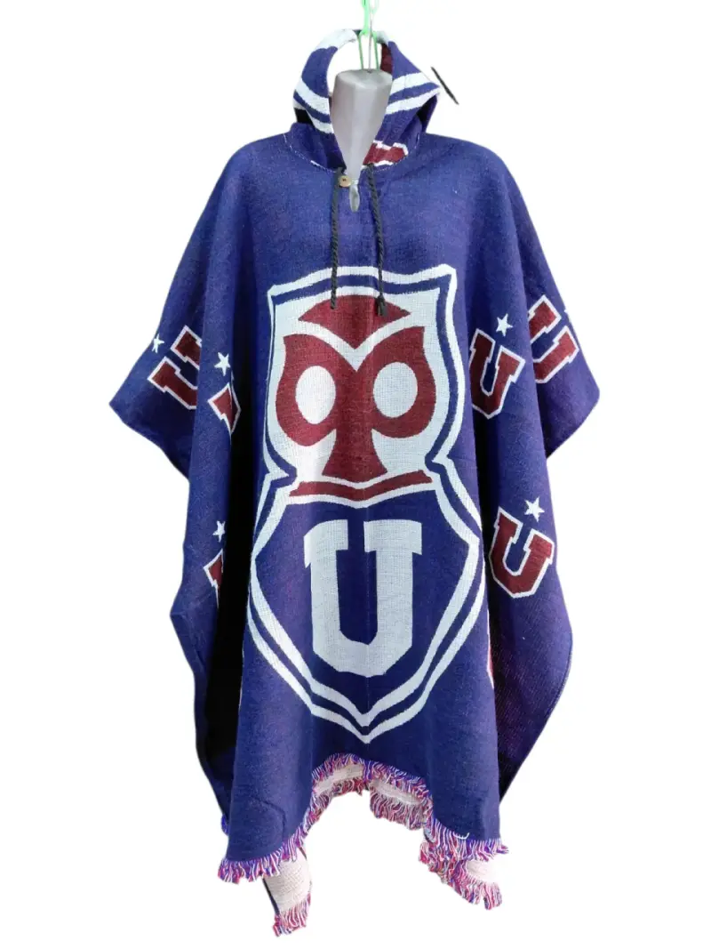 Poncho Universidad de Chile lana de alpaca, - 1