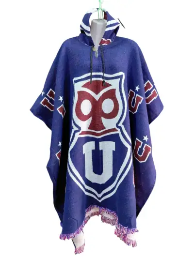 Poncho Universidad de Chile lana de alpaca, - miniatura 1