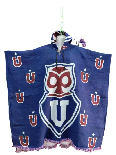 Poncho Universidad de Chile lana de alpaca, - miniatura 4
