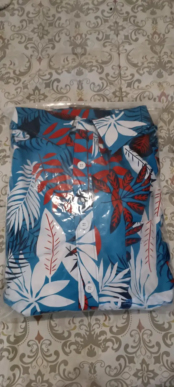 Camisa Guayabera l azul estampada - 1