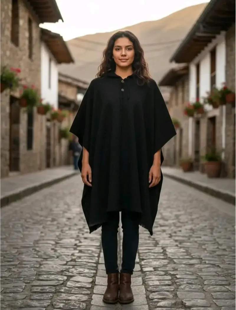Poncho lana de alpaca Unisex Talla unica - 1