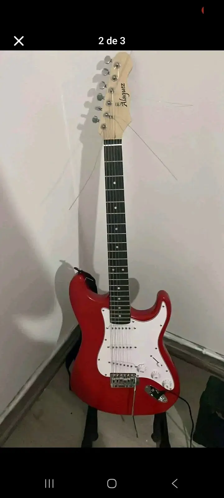 Guitarra eléctrica roja Alaguez - 1