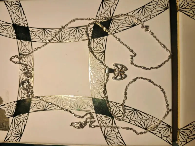 Collar de plata con dije de mariposa - 2
