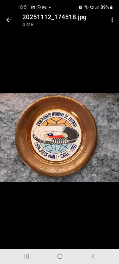 ANTIGUEDAD RECUERDO MUNDIAL FUTBOL CHILE 1962 - miniatura 2