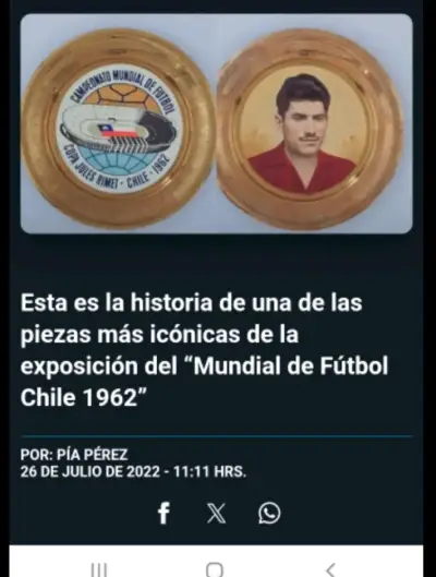 ANTIGUEDAD RECUERDO MUNDIAL FUTBOL CHILE 1962 - miniatura 3