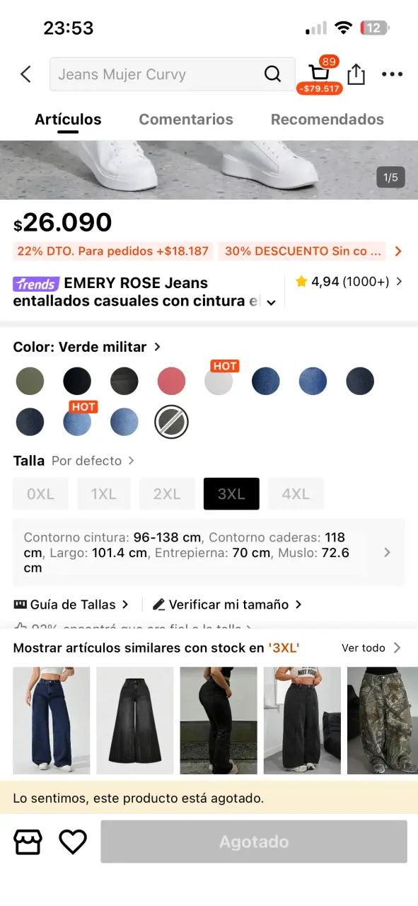 Jeans blancos ajustados elásticos SHEIN curve 3XL - 2