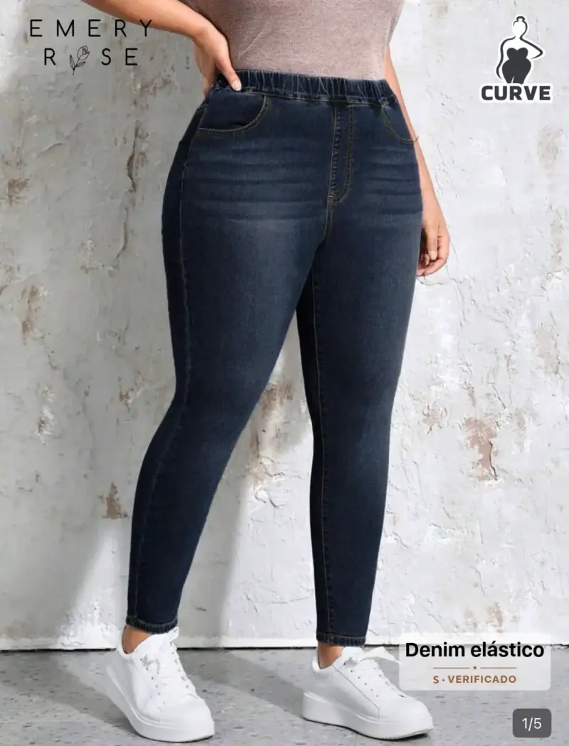 Jeans elasticados azul oscuro SHEIN 3XL - 1
